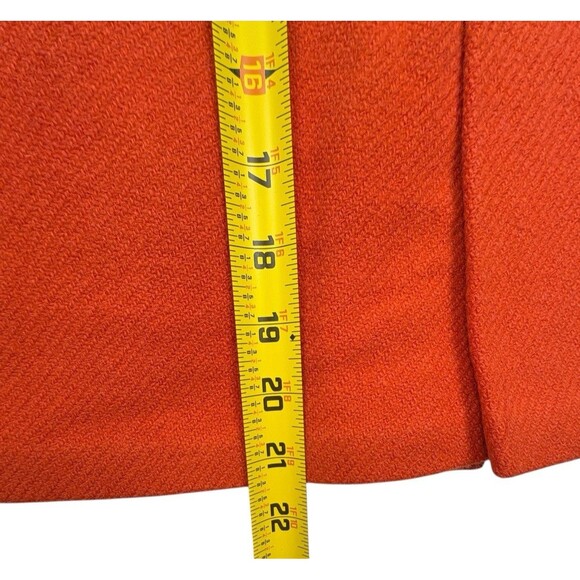 Lauren Ralph Lauren Wool Textured A-Line Kick Pleat Skirt Orange Fall Capsule 2 - Picture 12 of 14